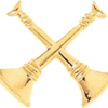 cut out collar insignia two crossed horns