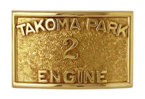 custom buckle with applied number