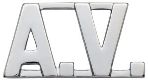 Collar Letter, 1/2" - A.V. <br /> (Sold per piece, NOT per pair)