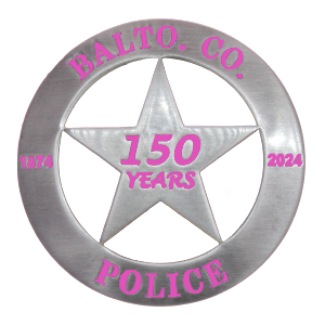 BALTO CO 150TH ANNIVERSARY PINK BREAST CANCER AWARNESS BADGE