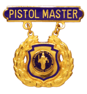 SA-Pistol Master<br />Raised Lettering with Enamel