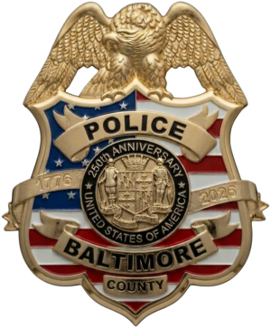 Baltimore County Police – America’s 250th Anniversary Badge with Eagle – Gold