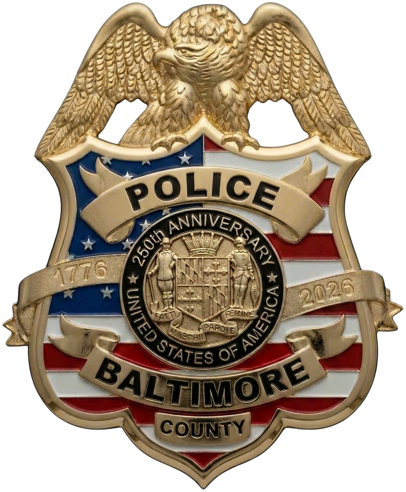 Baltimore County Police – America’s 250th Anniversary Badge with Eagle – Gold