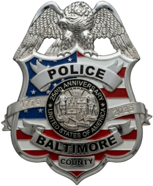 Baltimore County Police – America’s 250th Anniversary Badge with Eagle – Silver