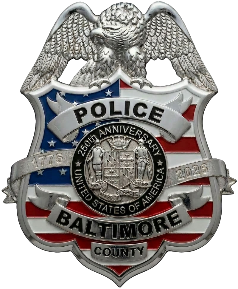 Baltimore County Police – America’s 250th Anniversary Badge with Eagle – Silver